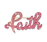 Breast Cancer Awareness Brooch Pin -Pink Glitter Rhinestone Hope Prayer Faith Believe Fight Enamel Lapel Pins Jewelry Breast Cancer Survivor Accessories Gifts for Woman, L, Metal, no gemstone