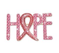 Breast Cancer Awareness Brooch Pin -Pink Glitter Rhinestone Hope Prayer Faith Believe Fight Enamel Lapel Pins Jewelry Breast Cancer Survivor Accessories Gifts for Woman, L, Metal, no gemstone