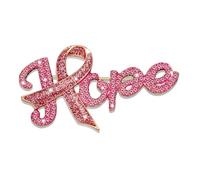 Breast Cancer Awareness Brooch Pin -Pink Glitter Rhinestone Hope Prayer Faith Believe Fight Enamel Lapel Pins Jewelry Breast Cancer Survivor Accessories Gifts for Woman, L, Metal, no gemstone