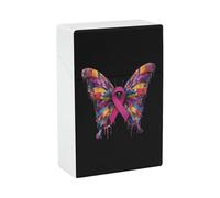 Breast Cancer Awareness Butterfly Funny Cigarette Case Stylish Cigarettes Holder Box Ideal Gifts for Men Women Smoker