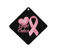 Breast Cancer Awareness Car Air Freshener Decorative Hanging Aromatherapy Tablets for Car Trucks Rhombus