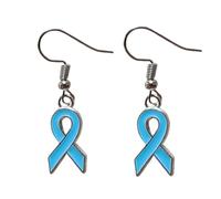 Breast Cancer Awareness Earrings Metal Pink Ribbon Dangle Dropm Earring for Women Breast Cancer Survivor Support Jewelry, Metal, no gem