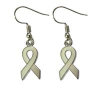 Breast Cancer Awareness Earrings Metal Pink Ribbon Dangle Dropm Earring for Women Breast Cancer Survivor Support Jewelry, Metal, no gem
