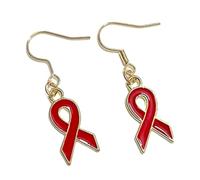 Breast Cancer Awareness Earrings Metal Pink Ribbon Dangle Dropm Earring for Women Breast Cancer Survivor Support Jewelry, Metal, no gem