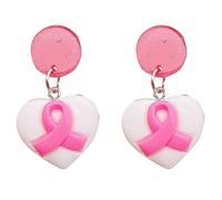 Breast Cancer Awareness Earrings Pink Ribbon Lightweight Earrings Hope Ribbon Charm Jewelry Gifts Clothes Decor Accessories for Survivor Charity Acrylic Breast CancerEvent Favors Women Girls
