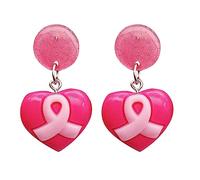 Breast Cancer Awareness Earrings Pink Ribbon Lightweight Earrings Hope Ribbon Charm Jewelry Gifts Clothes Decor Accessories for Survivor Charity Acrylic Breast CancerEvent Favors Women Girls