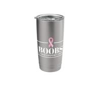 Breast Cancer Awareness Empowerment Boobs Under Construction Stainless Steel Insulated Tumbler