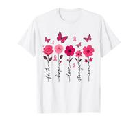 Breast Cancer Awareness Faith Hope Love Strength Cure Cancer T-Shirt