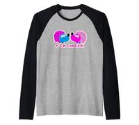 Breast Cancer Awareness FCK Cancer Hedgehog Cancer Comic Fun Raglan Baseball Tee