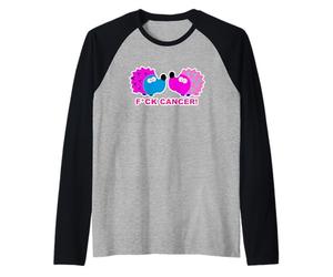 Breast Cancer Awareness FCK Cancer Hedgehog Cancer Comic Fun Raglan Baseball Tee