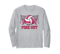 Breast Cancer Awareness Game Day Pink Out Volleyball Long Sleeve T-Shirt