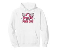 Breast Cancer Awareness Game Day Pink Out Volleyball Pullover Hoodie