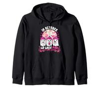 Breast Cancer Awareness Ghosts Pink October Ribbon Halloween Zip Hoodie
