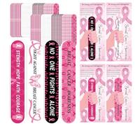 Breast Cancer Awareness Gift Nail File with Pink Ribbon Design Breast Cancer Awareness Nail Files Bulk Manicure Tools for Women Party Gift Accessories(48PC)