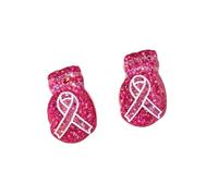 Breast Cancer Awareness Glitter Stud Earrings Set, Pink Ribbon Heart Ghost Boxing Glove FIGHT Acrylic Earrings for Women, Cancer Survivor Jewelry, M, Acrylic, No Gemstone