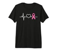 Breast Cancer Awareness Heartbeat Survivor Support Premium T-Shirt