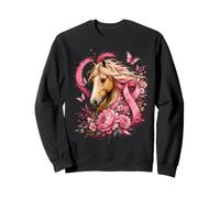 Breast Cancer Awareness Horse Pink Ribbon Butterfly Survivor Sweatshirt