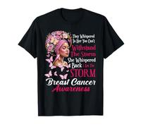 Breast Cancer Awareness I'm The Storm Black Women Pink T-Shirt