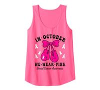 Breast Cancer Awareness in October We Wear Pink Coquette Bow Tank Top