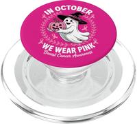Breast Cancer Awareness In October We Wear Pink Ghost Witch PopSockets PopGrip for MagSafe