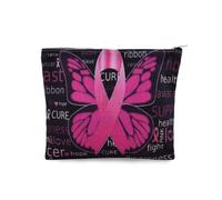 Breast Cancer Awareness Makeup Bag for Women Pink Ribbon Cosmetic Bag Pouch for Breast Cancers Survivor Gifts for Best Friend Mom Get Well Soon Recovery Gifts for Aunt Chemo Care Bags