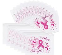 Breast Cancer Awareness Makeup Bags Set, Waterproof EVA Travel Toiletry Bags with Pink Ribbon Design, Strength, Cure, Hope, Perfect for Women and Girls, Cancer Survivor and Charity Party Gifts, PINK