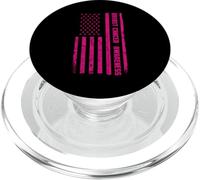Breast Cancer Awareness Month American Flag Pink October PopSockets PopGrip for MagSafe