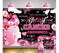 Breast Cancer Awareness Month Backdrop 7x5FT Pink Awareness Ribbon Love Breast Background Breast Cancer Faith Hope Awareness Decoration for Women