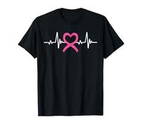 Breast Cancer Awareness Month Pink Ribbon Heartbeat T-Shirt