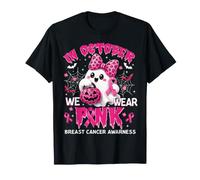Breast Cancer Awareness October We Wear Pink Ghost Pumpkin T-Shirt