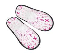 Breast Cancer Awareness Pattern Furry Slippers Washable Slippers Warm Slipper For Indoor Outdoor Bathroom M