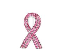 Breast Cancer Awareness Pin Badge Pink Ribbon Rhinestone Crystal Brooch Pins Breast Cancer Gifts for Women Jewelry Pin Faith Hope Lapel for Charity Public and Social Event, Memorials Activity