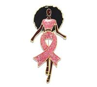 Breast Cancer Awareness Pink Rhinestone Ribbon Pin - Faith Believe Women's Brooch, Survivor Lapel Pin for Cancer Month - Merchandise Accessories Decor, 2, Metal, no gemstone