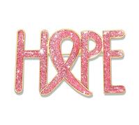 Breast Cancer Awareness Pink Rhinestone Ribbon Pin - Faith Believe Women's Brooch, Survivor Lapel Pin for Cancer Month - Merchandise Accessories Decor, 2, Metal, no gemstone