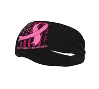 Breast Cancer Awareness Pink Ribbon American Flag Headbands Sports Headbands Moisture Wicking Workout Headband Sweatband Headbands Running Headband