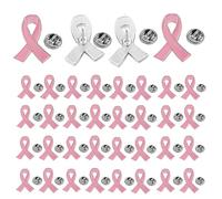 Breast Cancer Awareness Pink Ribbon Pin Breast Cancer Gifts for Women Girls Charity Public & Social Event Public Welfare Party Supplies Memorials Activity Survivor Campaign Party, One size, Alloy