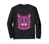 Breast Cancer Awareness Pink Ribbons Cat Face Shape Owner Long Sleeve T-Shirt