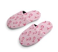 Breast Cancer Awareness Pink Ribbons Unisex Slippers Warm House Shoes Indoor Slipper Boys And Girls