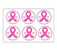Breast Cancer Awareness Pink Round Ribbon Stickers, 1.5 Inch, 500 Total Labels - Hope and Support