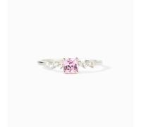 Breast Cancer Awareness Pink Sapphire Square Ring, 925 Sterling Silver Cubic Zirconia Pink Sapphire Square Ring, Breast Cancer Pink Ribbon Ring, Breast Cancer Survivor Jewelry for Women (8)