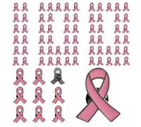 Breast Cancer Awareness Pins 100pcs Pink Ribbon Lapel Pin Brooch Pink Hope Awareness Products for Charity Event,Fundraiser, Survivor Movement
