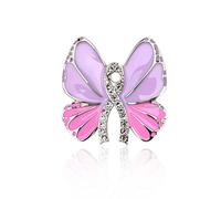 Breast Cancer Awareness Pins Accessories for Women Female Pink Ribbon Awareness Pins for Friend Bestie Sister Birthday Survivor Gift for Mother Mom Wife Butterfly Brooch Pin Decoration