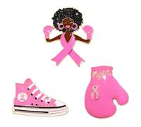 Breast Cancer Awareness Pins for Women Enamel Pink Ribbon Lapel Pins Fight Breast Cancer Brooches Heart Hope Butterfly Brooch Pins Breast Cancer Awareness Jewelry Accessories Outfits, L, Alloy, Enamel