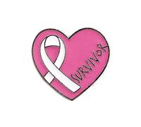 Breast Cancer Awareness Pins, Pink Ribbon Fight Survivor Brooch, Inspirational Breast Cancer Support Gift for Women, S, Metal, no gemstone