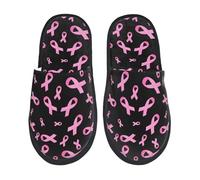 Breast Cancer Awareness Print Fuzzy Slippers Non Slip Fluffy Slippers Unisex House Slipper For Indoor Outdoor Guest L