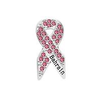 Breast Cancer Awareness Ribbon Brooch Pin Brooches for Women Survival Crystal Rhinestone Unique Pink Zirconia Charity Event AIDS Hope Lapel Pin for Backpacks Badges Decorations, Alloy Steel Metal, no