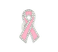 Breast Cancer Awareness Ribbon Brooch Pin Brooches for Women Survival Crystal Rhinestone Unique Pink Zirconia Charity Event AIDS Hope Lapel Pin for Backpacks Badges Decorations, Alloy Steel Metal, no