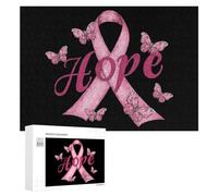 Breast Cancer Awareness Ribbon Hope Wooden Puzzles for Adults Jigsaw Puzzles