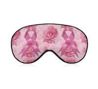 Breast Cancer Awareness Ribbon Roses Sleep Mask Soft Blackout Eye Mask Eye Shade Cover with Adjustable Strap for Men Women
