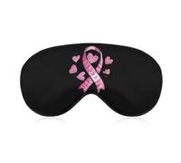 Breast Cancer Awareness Ribbon Sleep Mask Soft Blackout Eye Mask Eye Shade Cover with Adjustable Strap for Men Women